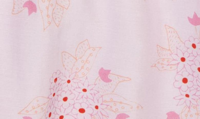 Chloé Kids' Floral Print Ruffle Dress In S79 Pink Red