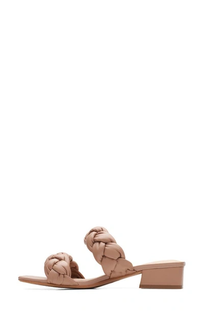 Shop Clarks Seren 25 Braid Slide Sandal In Praline Leather