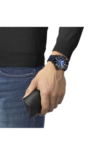 Shop Tissot Seastar 2000 Professional Powermatic 80 Rubber Strap Watch, 46mm In Blue