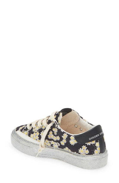Shop Golden Goose Kids' May Low Top Sneaker In Black/ White Daisies