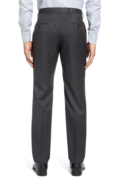 Shop Hugo Boss Gibson Cyl Flat Front Solid Slim Fit Wool Dress Pants In Grey