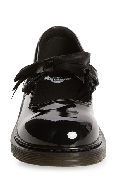 Dr. Martens' Maccy Ii Bow-embellished Leather Shoes 6-8 Years In Black