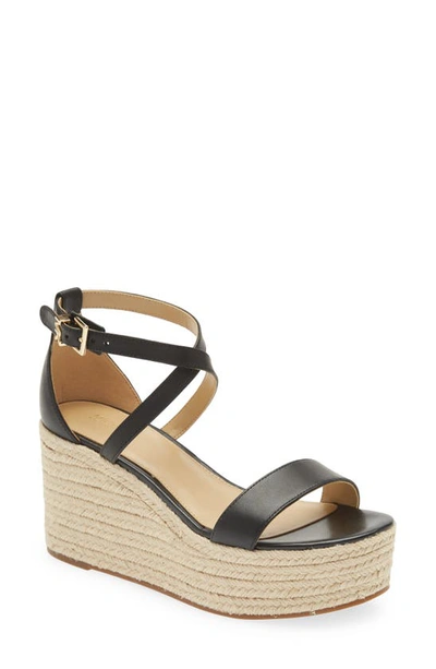 Shop Michael Michael Kors Serena Wedge Espadrille In Black