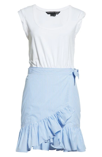 Shop Veronica Beard Addyson Dress In White Blue