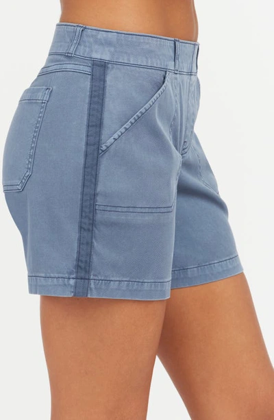 Shop Spanx 6-inch Stretch Twill Shorts In Slate Blue