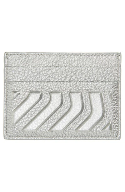 Shop Balenciaga Car Leather Card Holder In Silver
