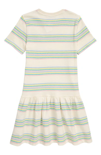 Shop Bonpoint Kids' Amaia Stripe Cherry Patch Organic Cotton Dress In Multicolore