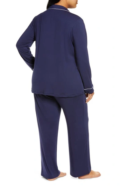 Shop Nordstrom Moonlight Eco Knit Pajamas In Navy Peacoat