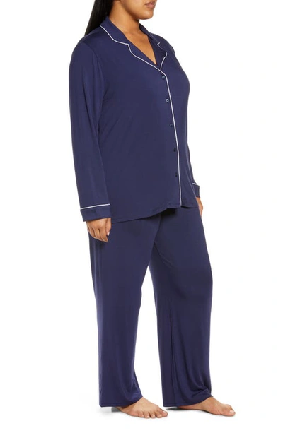 Shop Nordstrom Moonlight Eco Knit Pajamas In Navy Peacoat