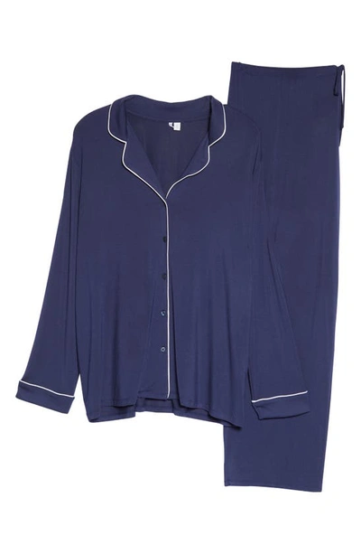 Shop Nordstrom Moonlight Eco Knit Pajamas In Navy Peacoat