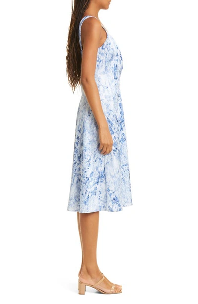 Shop Donna Karan Floral Dress In Blue Print