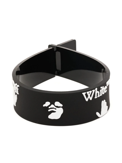 Shop Off-white Hands Off Logo Bracelet In Black
