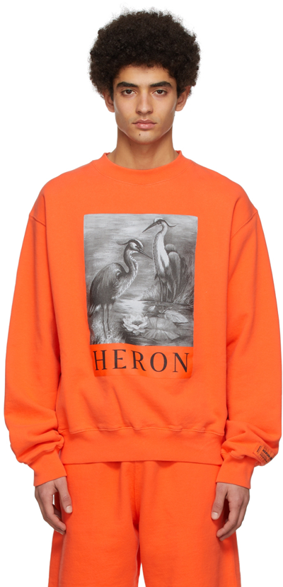 Shop Heron Preston Orange Cotton Sweatshirt