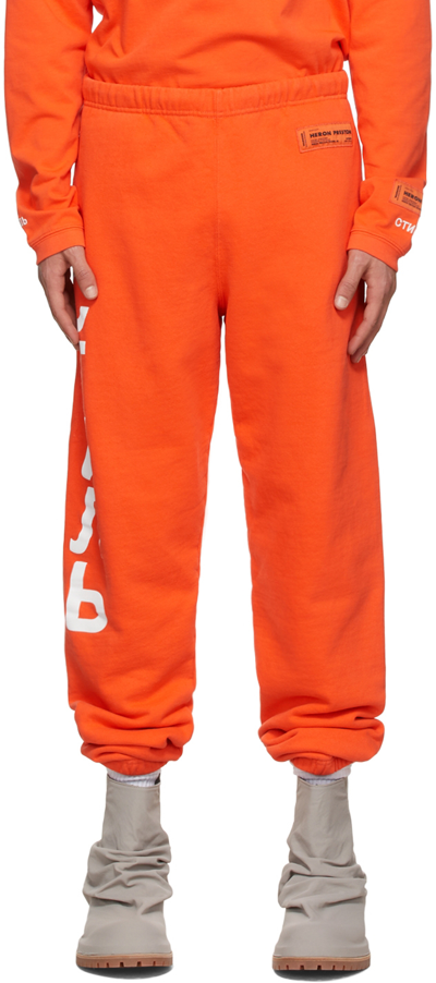 Shop Heron Preston Orange Style Lounge Pants