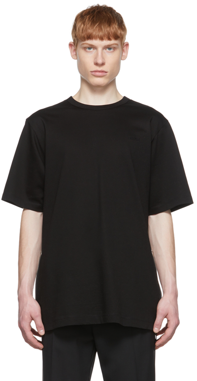 Shop Juunj Black Cotton T-shirt In 5 Black