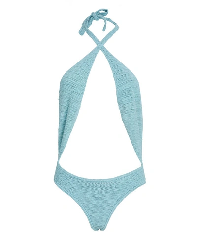 Shop Akoia Swim Riu Twist Front One-piece Swimsuit In Blue-med
