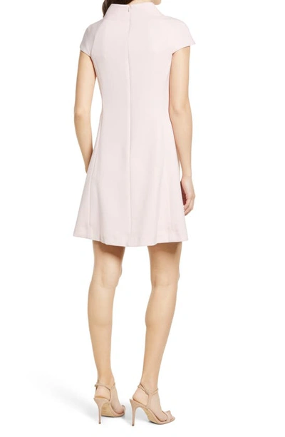 Harper Rose Stand Collar A-line Dress In Blush