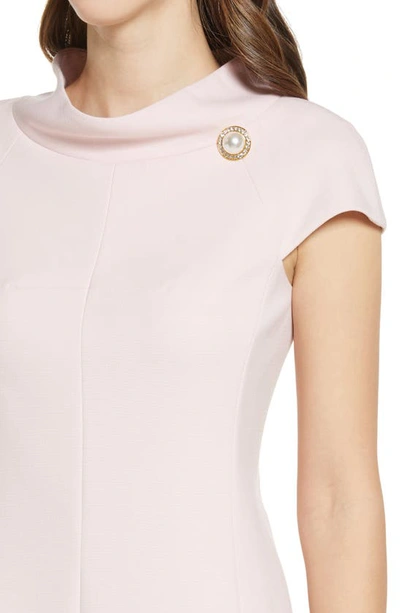 Harper Rose Stand Collar A-line Dress In Blush