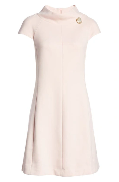 Harper Rose Stand Collar A-line Dress In Blush