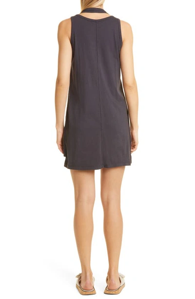 Shop Monrow Double Layer Racer Tank Shift Dress In Faded Black