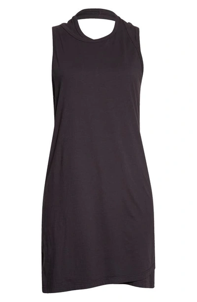 Shop Monrow Double Layer Racer Tank Shift Dress In Faded Black