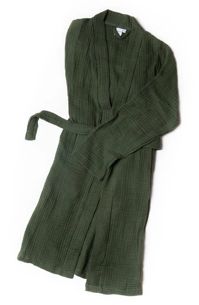 Shop House No. 23 Alaia Cotton Robe In Forest