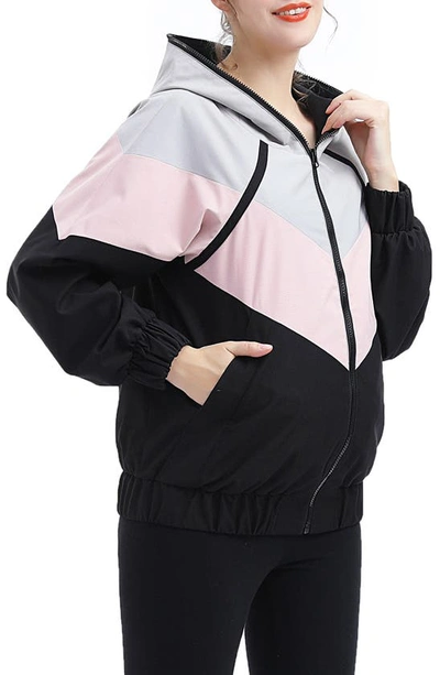 Shop Kimi And Kai Ellie Water Repellent Maternity Jacket In Multi-colored