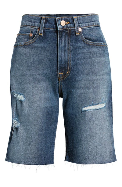 Shop Modern American La Brea Distressed Cutoff Denim Shorts In Marfa