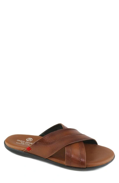 Shop Marc Joseph New York Boone Ave Slide Sandal In Whiskey Grainy