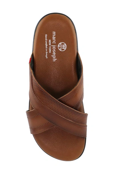 Marc Joseph New York Boone Ave Slide Sandal In Whiskey Grainy