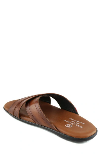 Shop Marc Joseph New York Boone Ave Slide Sandal In Whiskey Grainy