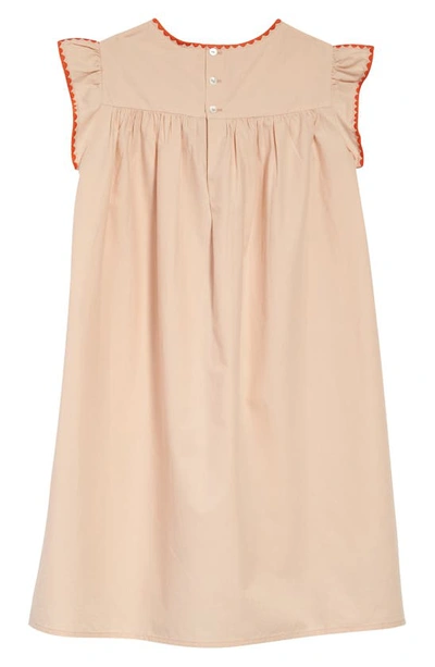 Shop Bonpoint Kids' Angie Floral Embroidered Cotton Dress In Nude