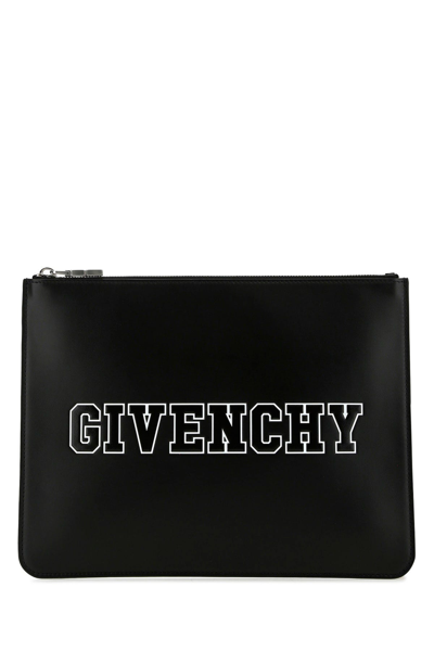 Shop Givenchy Black Leather Pouch Black  Uomo Tu