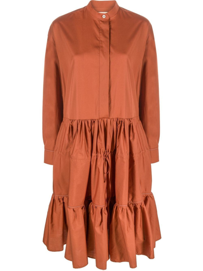 Shop Marni Midi Shirt Dress In Brown