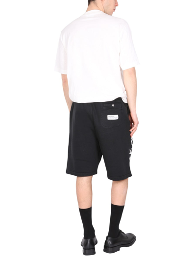 Shop Heron Preston Bermuda With Logo Print In Black