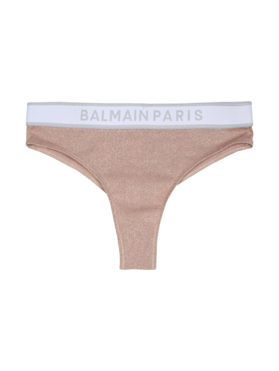 Shop Balmain Logo Band Briefs In Pink
