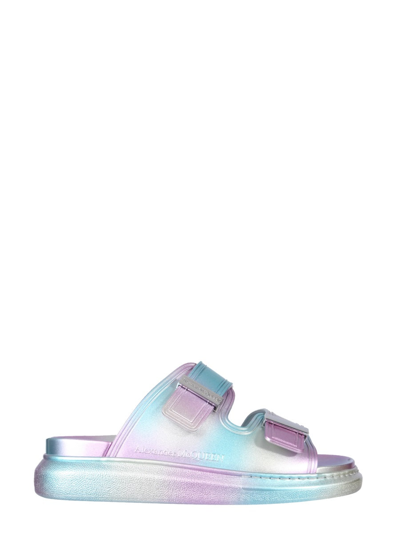 Shop Alexander Mcqueen Oversize Hybrid Sandals In Silver