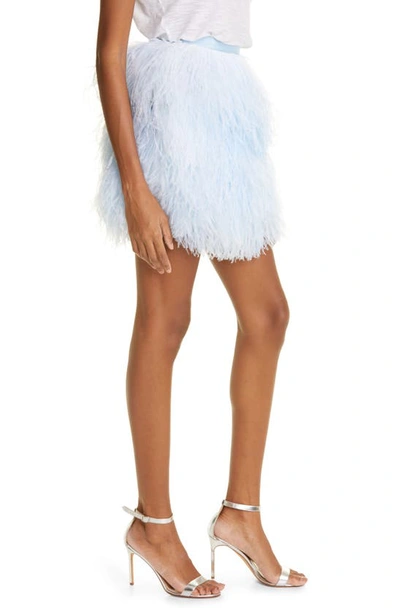Shop Brandon Maxwell The Feather Miniskirt In Powder Blue