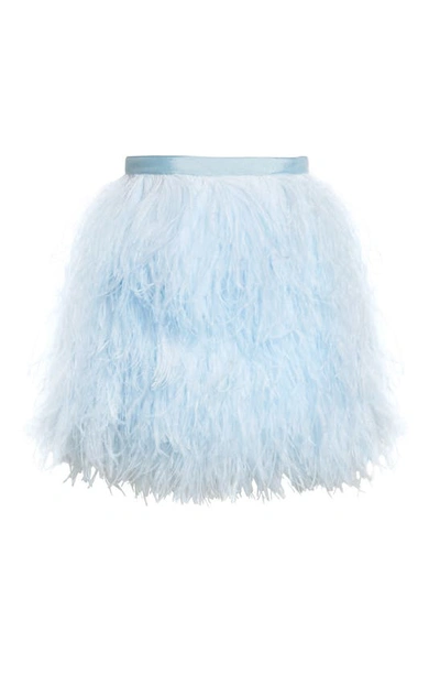 Shop Brandon Maxwell The Feather Miniskirt In Powder Blue