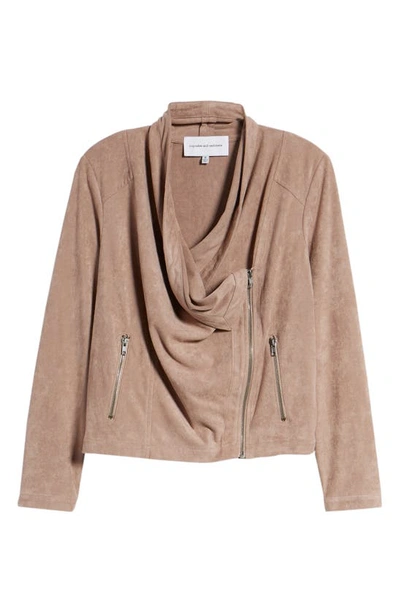 Shop Cupcakes And Cashmere Holt Drape Front Jacket In Toffee