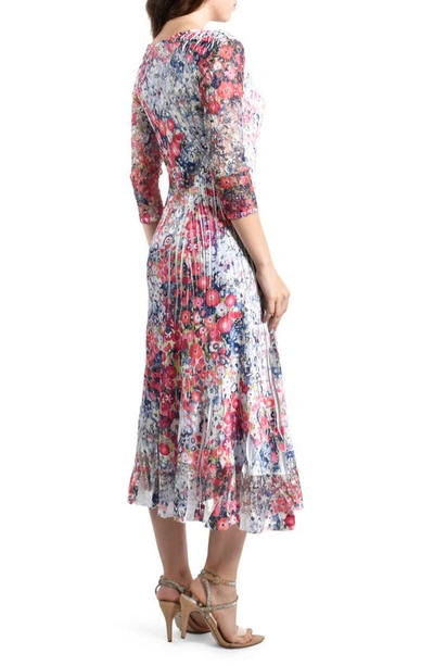 Komarov Floral Cocktail Midi Dress In Azalea