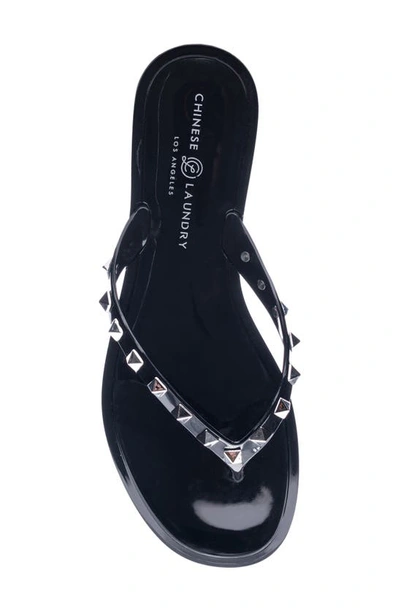 Shop Chinese Laundry Hero Studded Flip Flop In Black