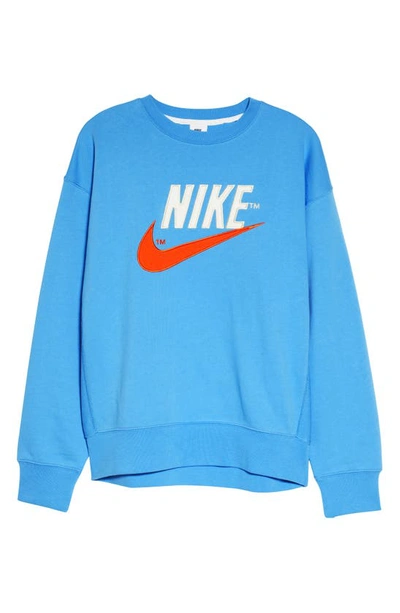 Nike Logo French Terry Crewneck Sweatshirt In University Blue | ModeSens