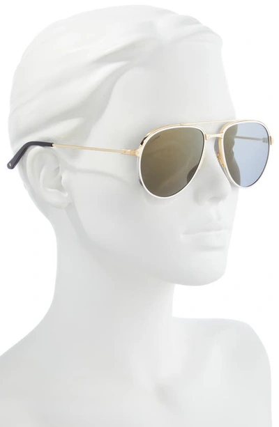Shop Cartier 58mm Polarized Aviator Sunglasses In Gold 2