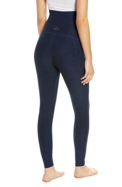 Shop Beyond Yoga Out Of Pocket High Waist Maternity Leggings In Nocturnal Navy