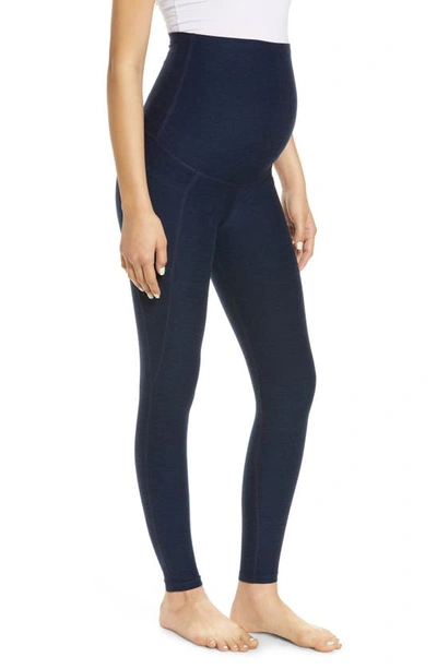 Shop Beyond Yoga Out Of Pocket High Waist Maternity Leggings In Nocturnal Navy