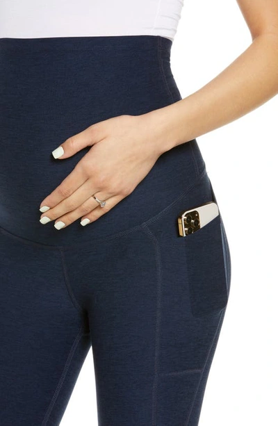 Beyond Yoga Out Of Pocket High Waist Maternity Pocket Leggings In Nocturnal Navy