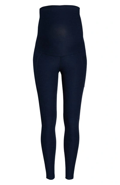 Shop Beyond Yoga Out Of Pocket High Waist Maternity Leggings In Nocturnal Navy