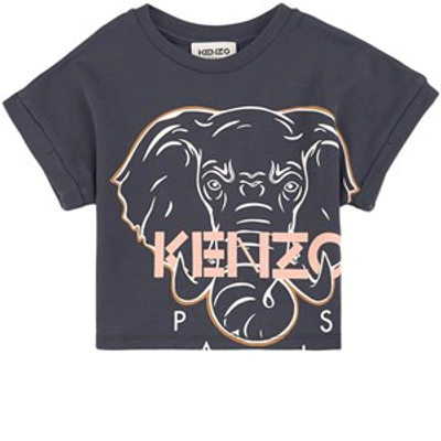 Shop Kenzo Kids Gray Elephant T-shirt In Grey