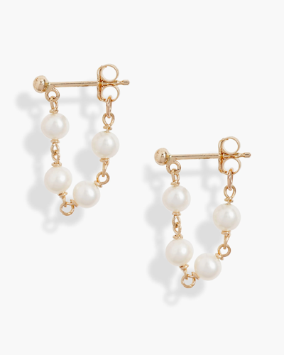 Shop Poppy Finch Baby Pearl Wrap Around Earrings | Yellow Gold
